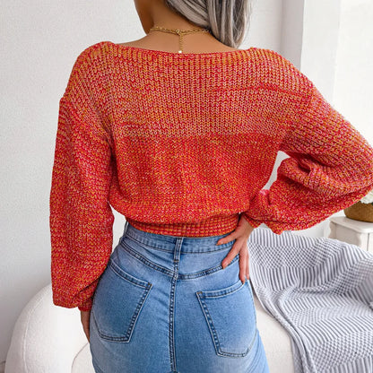 Knit Blouses - Vivacious V-Neck Knit Top