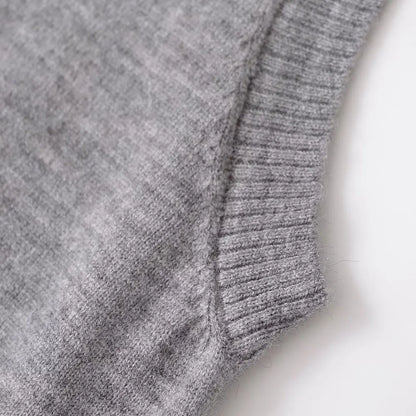 Knit Tops - Heathered Gray Top Sleeveless Sweater for Coffee Dates