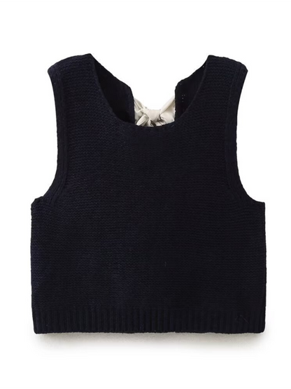 Knit Tops - New Fashion Vest Bow Tie Sweater Vest