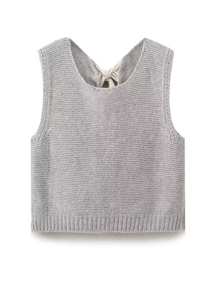 Knit Tops - New Fashion Vest Bow Tie Sweater Vest