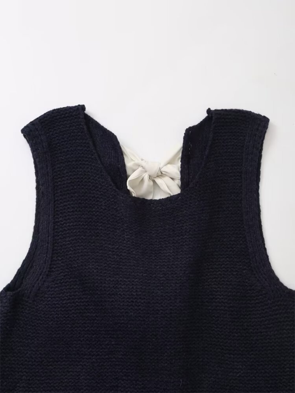 Knit Tops - New Fashion Vest Bow Tie Sweater Vest