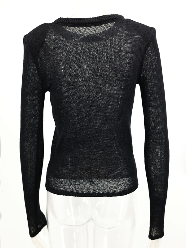 Knit Tops- Open Knitting Fitted Sweater Top for Versatile Looks- - Pekosa Women Fashion