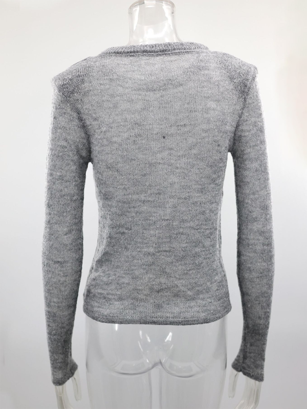 Knit Tops- Open Knitting Fitted Sweater Top for Versatile Looks- - Pekosa Women Fashion