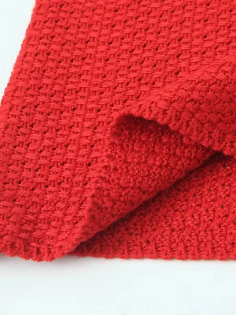 Knit Tops- Red Sleeveless Knit Tie-Up Vest Perfect for Women- - Chuzko Women Clothing