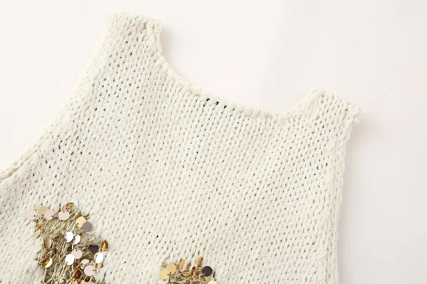 Knit Tops- Sparkle Embellished Tank Top for Chic Events- - Chuzko Women Clothing