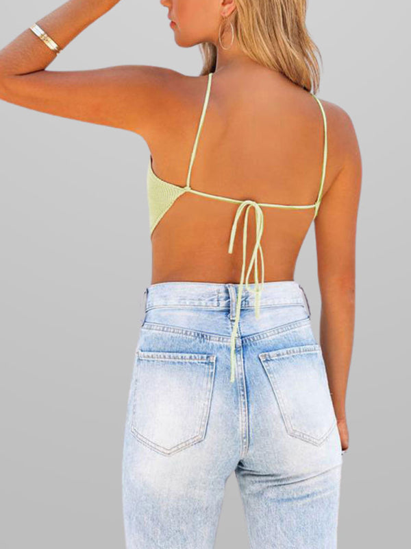 Knit Scarf Halter Women's Backless Summer Top