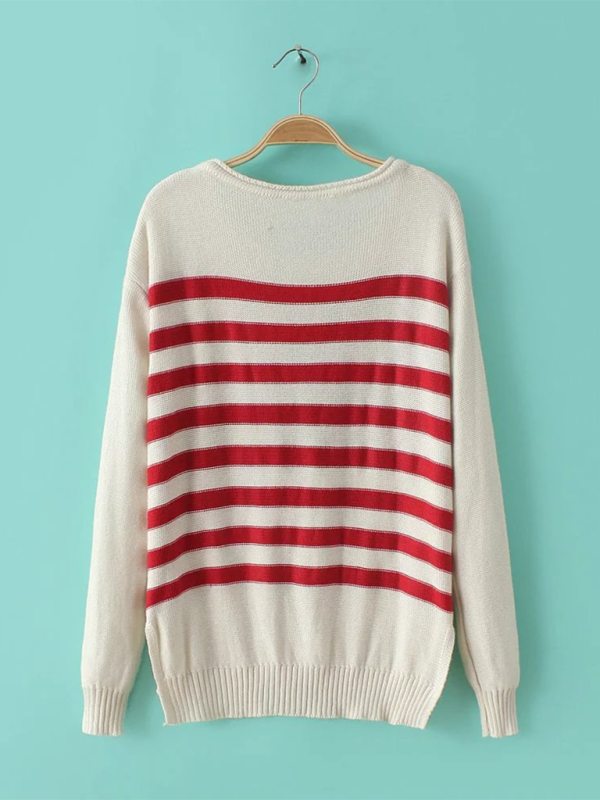 Knitting Sweaters- Patriotism American Flag Knit Sweater for Women- - Pekosa Women Fashion