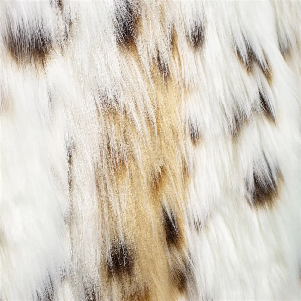 Leopard Jackets - Leopard Faux Fur Winter Jacket for Social Events