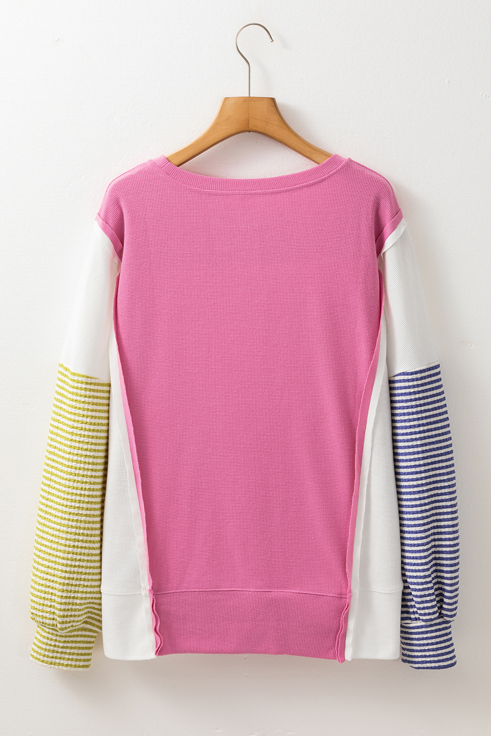 Long Sleeve Tops - Patchwork Color Block Long Sleeve Sweater Fall Pullover