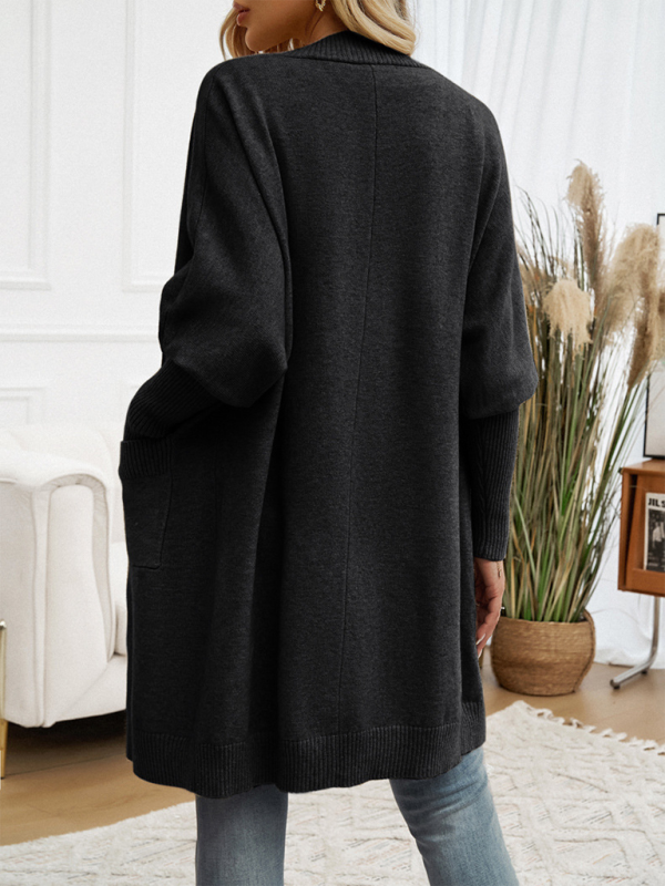 Longline Cardigans- Cozy Layer Long Cardigan with Batwing Sleeves for Women- - Pekosa Women Fashion