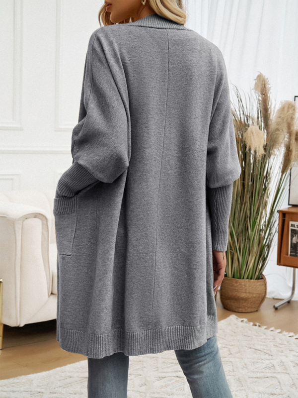 Longline Cardigans- Cozy Layer Long Cardigan with Batwing Sleeves for Women- - Pekosa Women Fashion