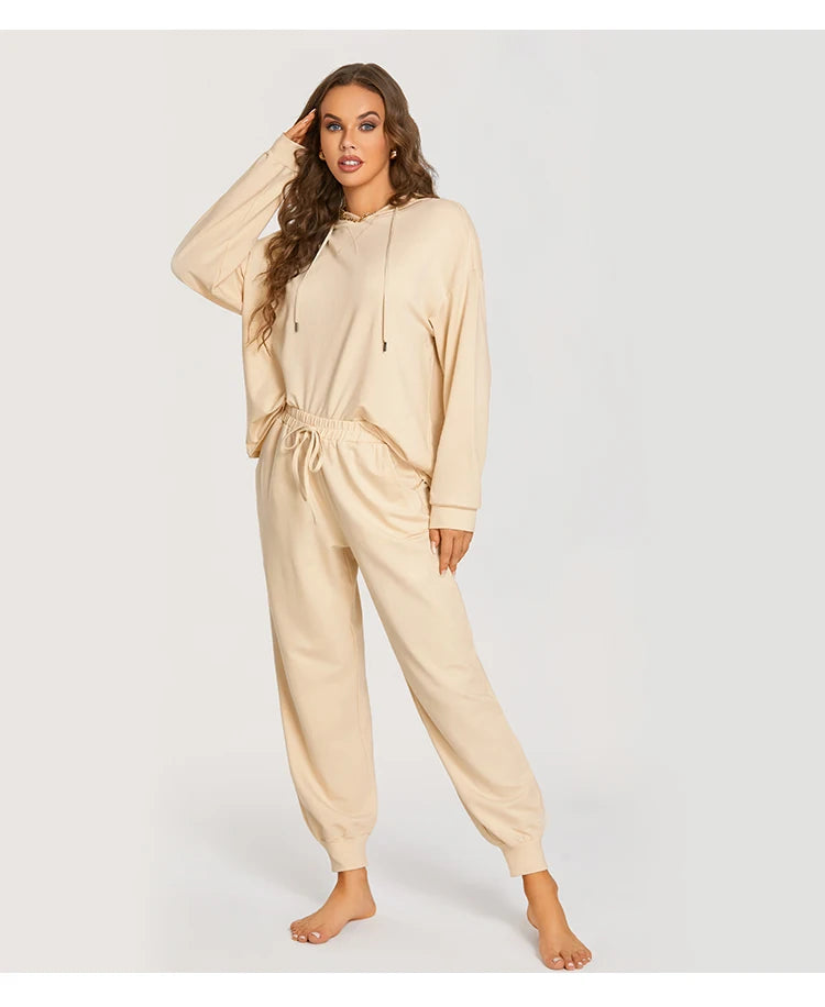 Loungewear - All-Day Soft Cotton Lounger Set with Hood