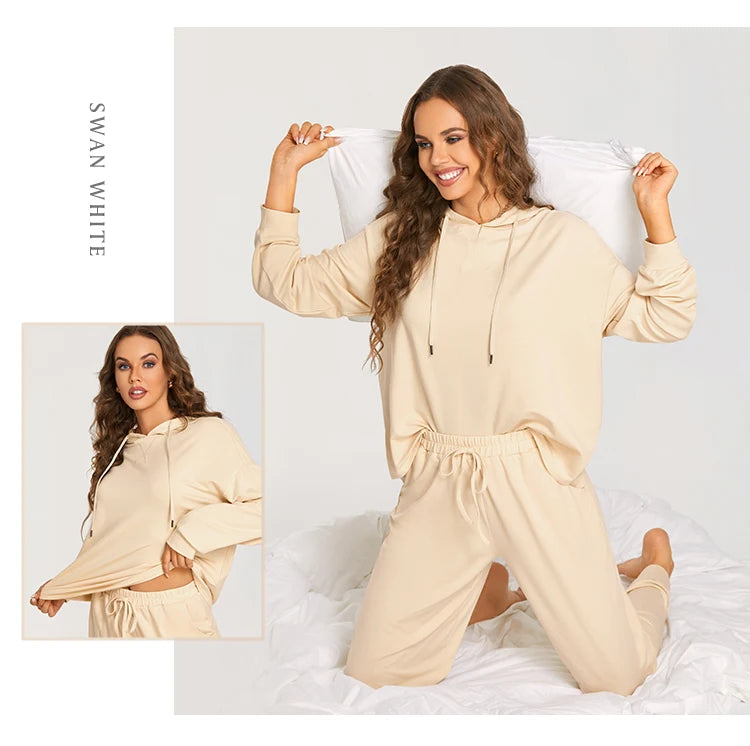 Loungewear - All-Day Soft Cotton Lounger Set with Hood