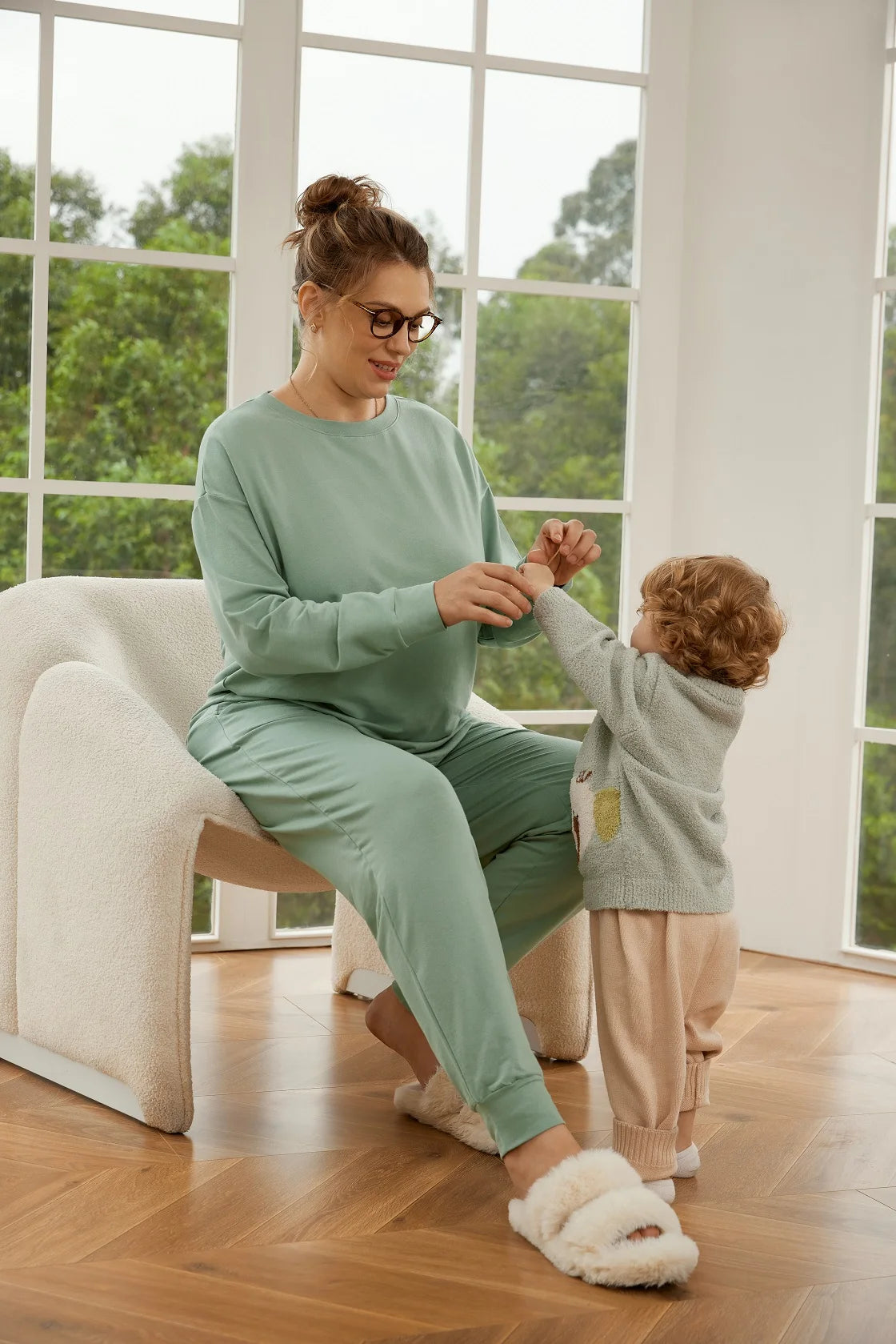 Loungewear - All-Day Soft Cotton Lounger Set with Hood