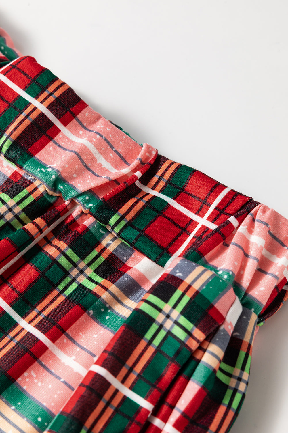 Loungewear - Festive Plaid Christmas Pajama Set Holiday Lounge Pants and Top