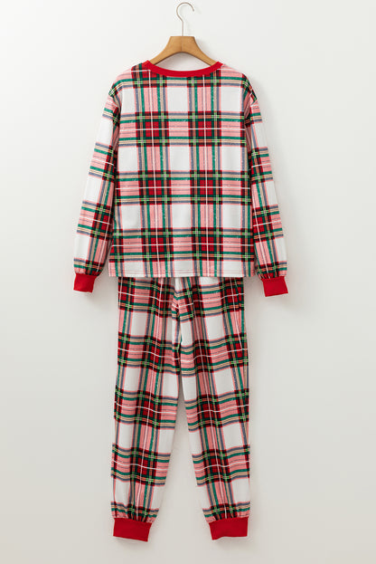 Loungewear - Festive Plaid Christmas Pajama Set Holiday Lounge Pants and Top