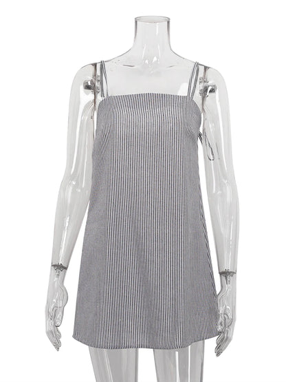 Loungewear - Lightweight Striped Lounger Home Dress