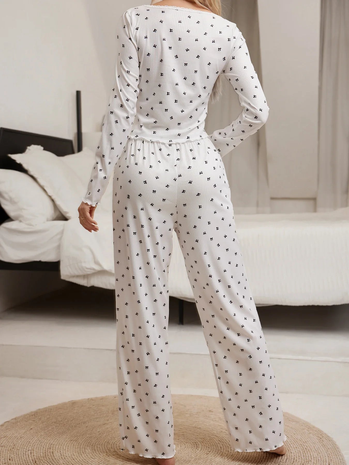 Loungewear- Lounge 2-Piece Women’s Pajama Set for Spring and Fall- - Pekosa Women Fashion