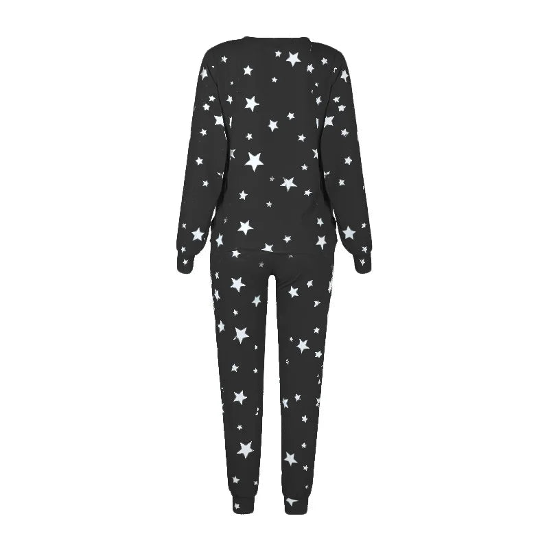 Loungewear- Starry Comfy Women's Casual Pajama Set for Home & Leisure- - Pekosa Women Fashion