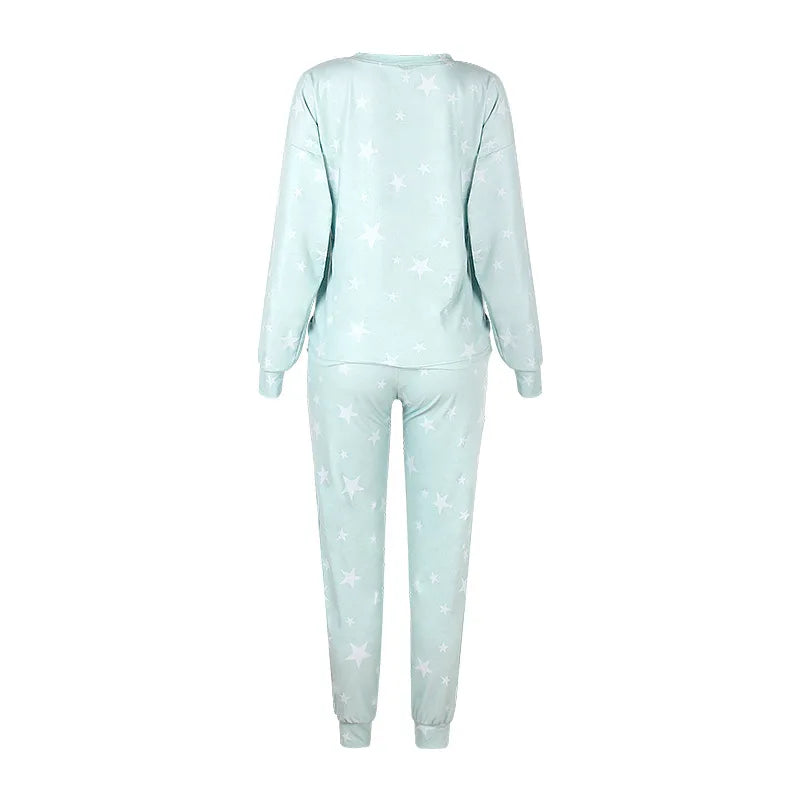 Loungewear- Starry Comfy Women's Casual Pajama Set for Home & Leisure- - Pekosa Women Fashion