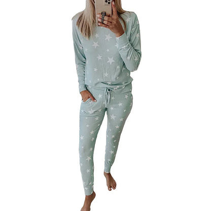 Loungewear- Starry Comfy Women's Casual Pajama Set for Home & Leisure- - Pekosa Women Fashion