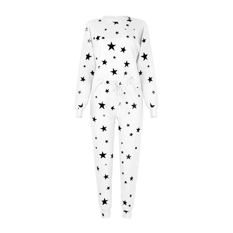 Loungewear- Starry Comfy Women's Casual Pajama Set for Home & Leisure- - Pekosa Women Fashion