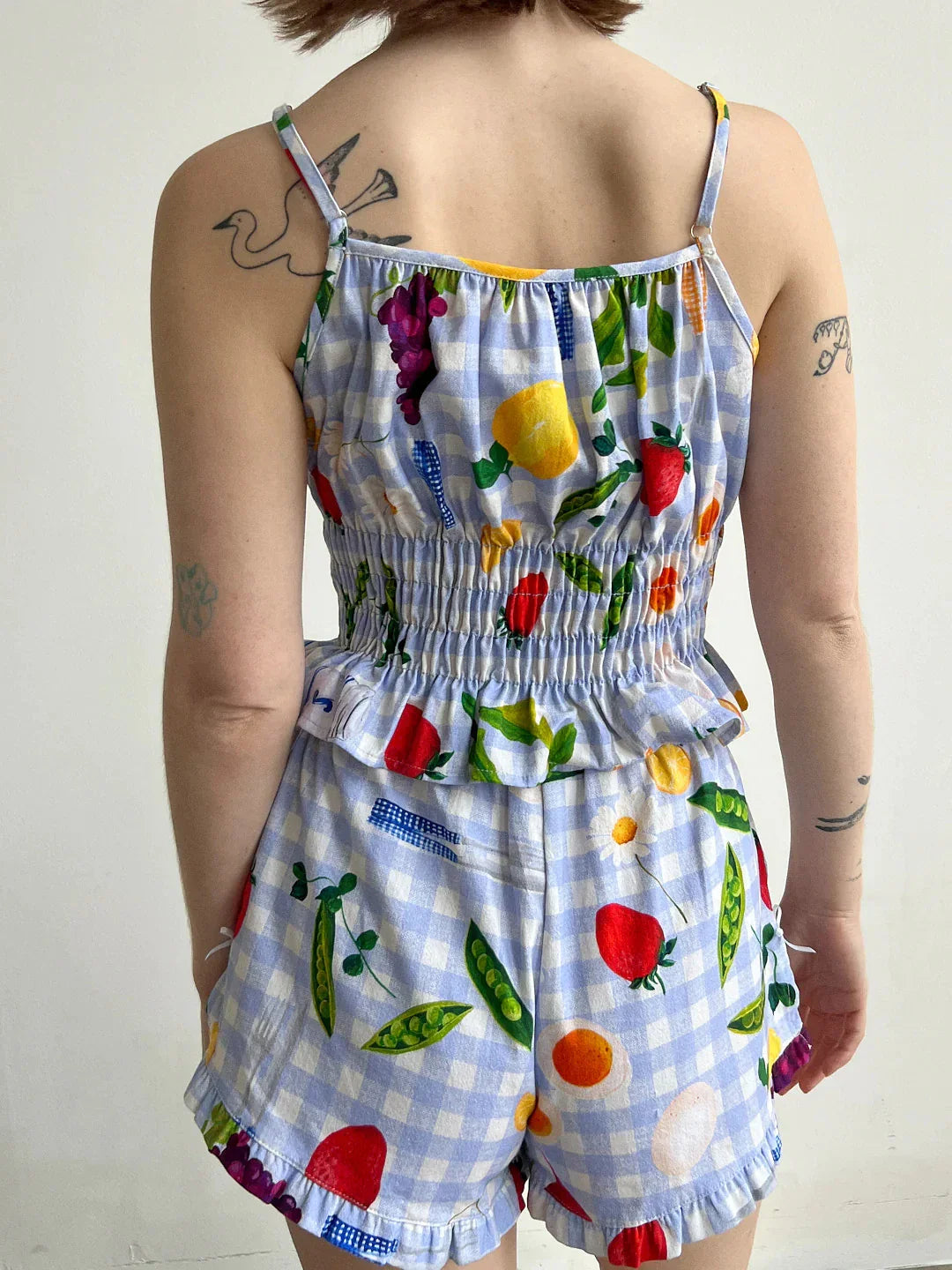 Loungewear- Veggie-Themed Loungewear Cami & Shorts for Women- - Chuzko Women Clothing