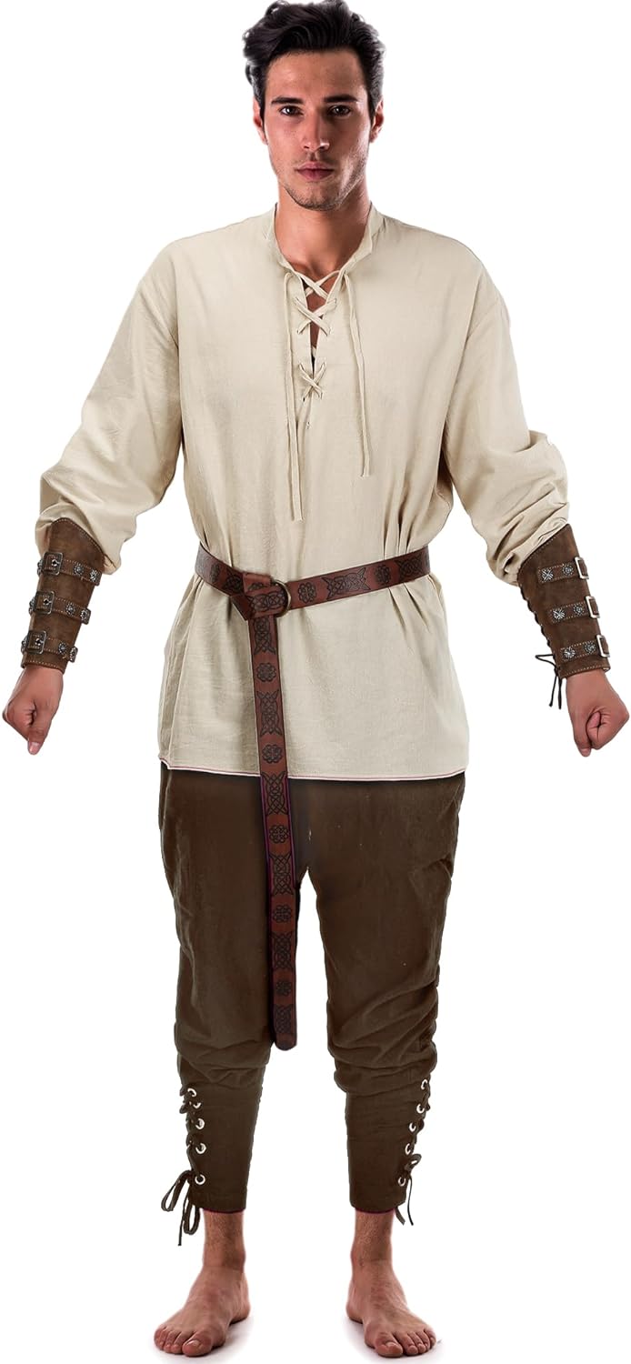 Male Halloween Costumes - 4 Pcs Medieval Maven Ensemble Kit - Halloween Best