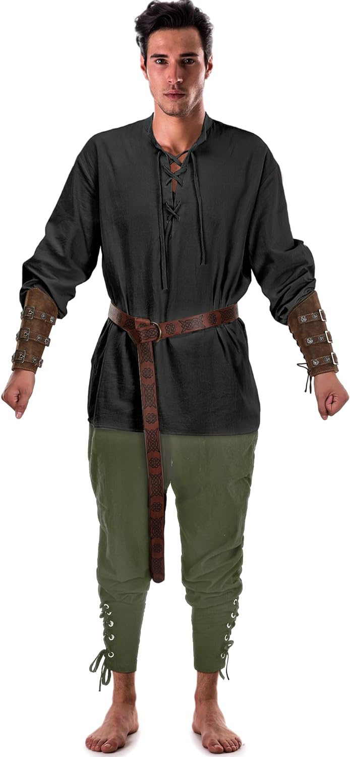 Male Halloween Costumes - 4 Pcs Medieval Maven Ensemble Kit - Halloween Best