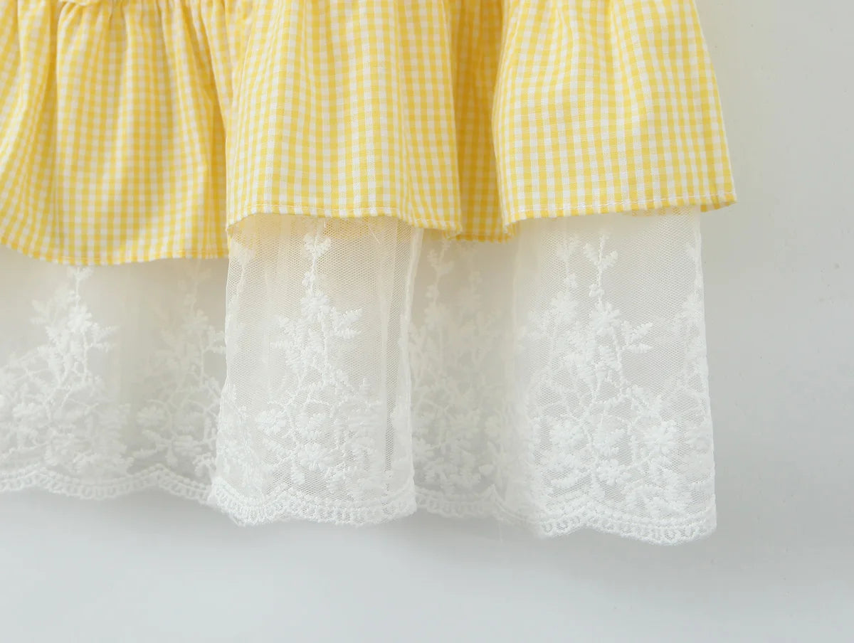 Matching Sets - Casual Plaid Gingham Set Mini Skirt and Blouse