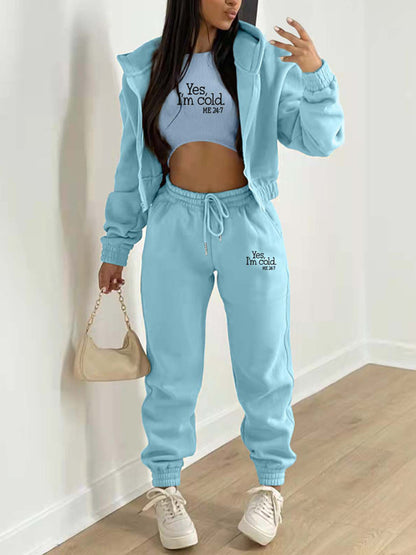 Matching Sets Loungewear - 3-Piece Matching Set Tracksuit – Hoodies-Tanks-Pants