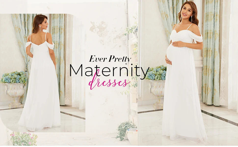 Maternity Dresses- Draped Maternity Evening Gown—Perfect for Elegant Events- - Chuzko Women Clothing