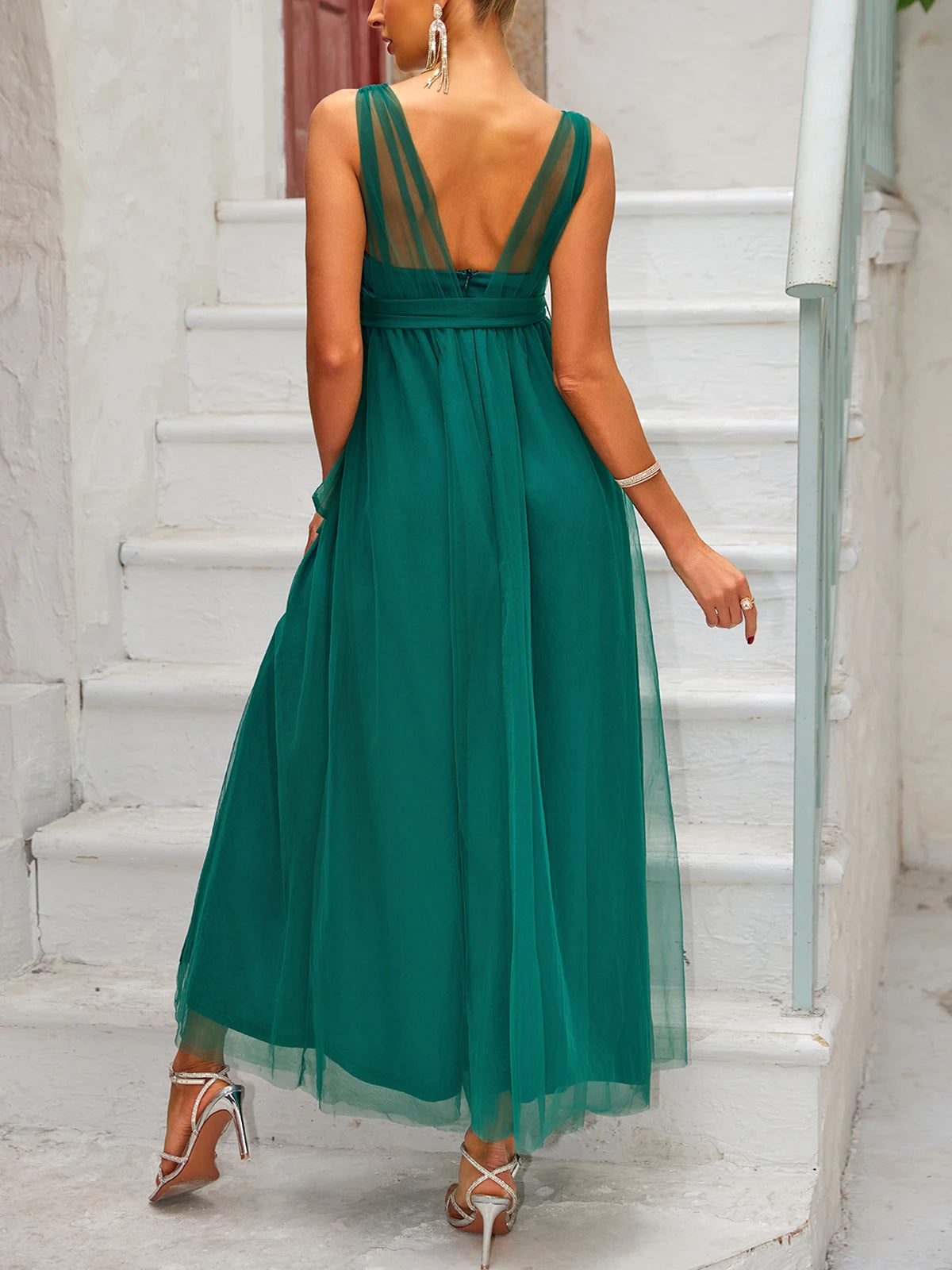 Maternity Dresses - Elegant Green Maternity Dress for Baby Showers