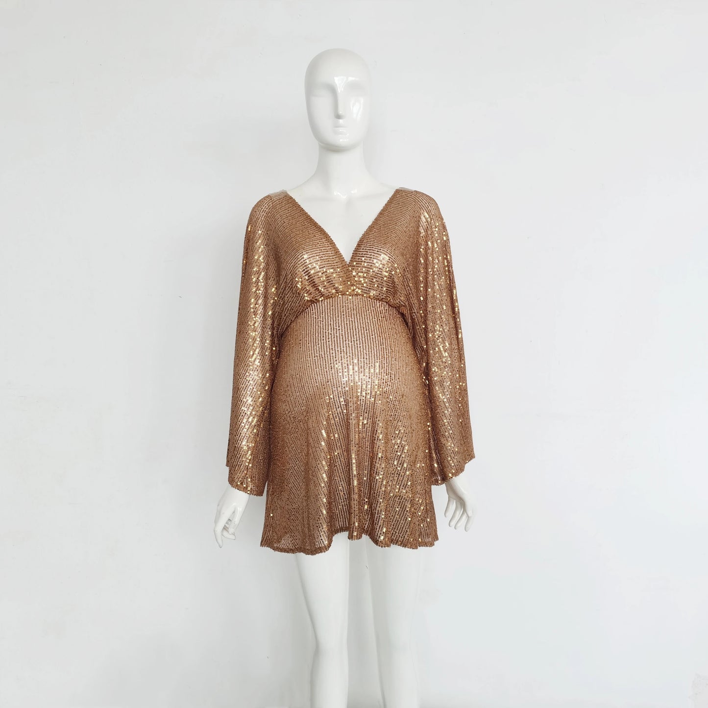 Maternity Dresses - Elegant Maternity Sequin Mini Dress for Mothers-to-Be