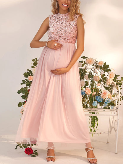 Maternity Dresses - Elegant Sequined Maternity Gown for Formal Occasions