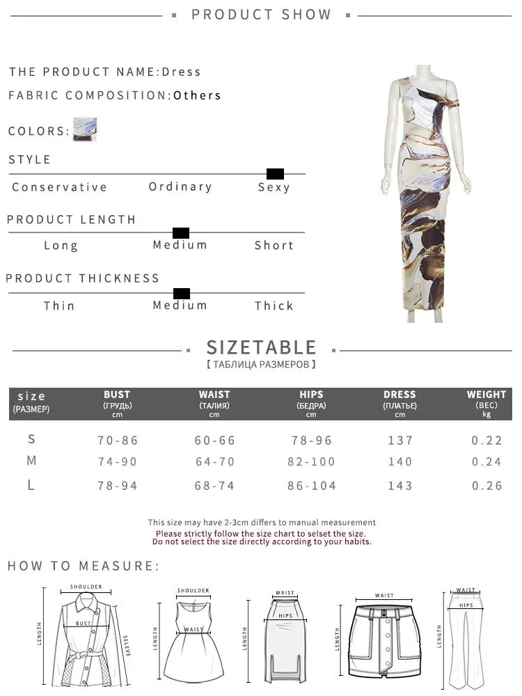 Maxi Dresses- Art Print Asymmetrical Long Dress- - Chuzko Women Clothing