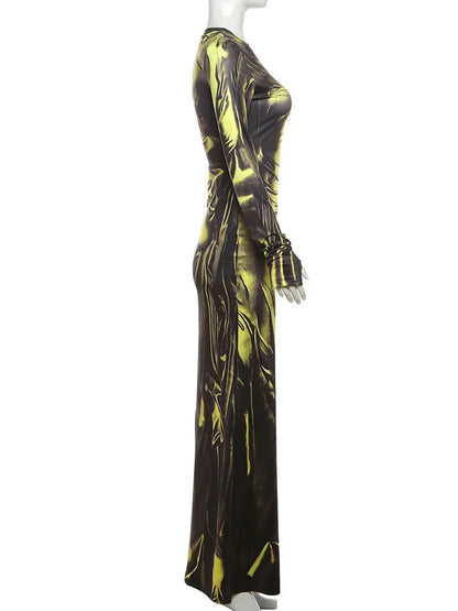 Maxi Dresses - Black Gold 3D Print Gala Maxi Dress