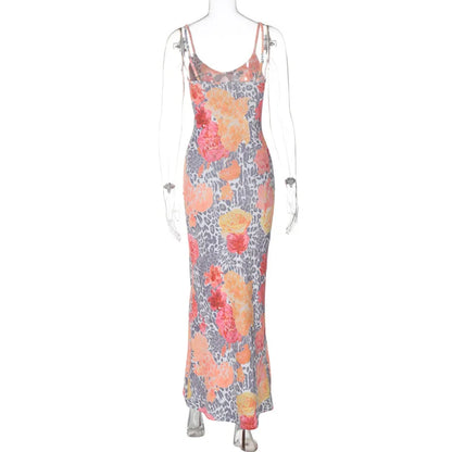 Maxi Dresses- Floral Women's Summer Mermaid Cami Dress for Cocktails- - Pekosa Women Fashion