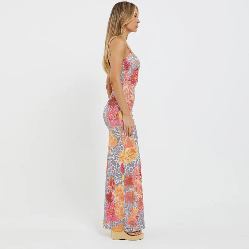 Maxi Dresses- Floral Women's Summer Mermaid Cami Dress for Cocktails- - Pekosa Women Fashion