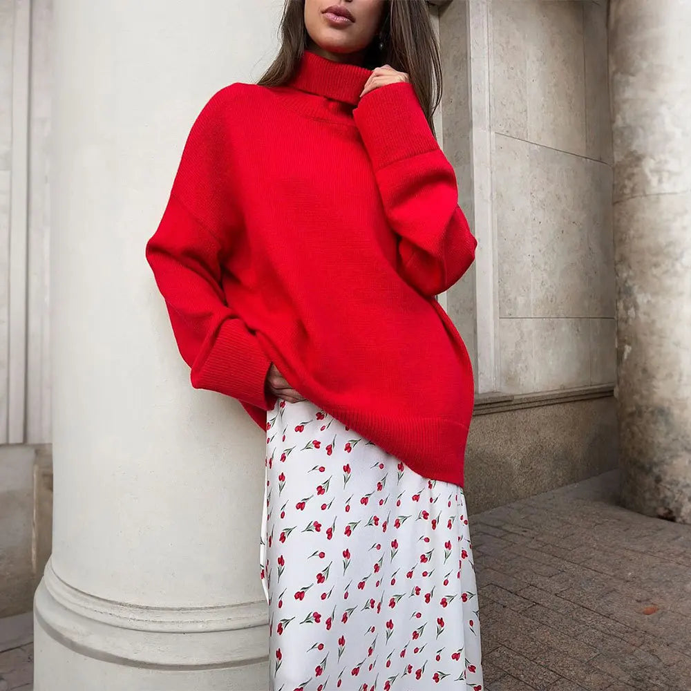 Flourish Elegant Red Floral Maxi Skirt