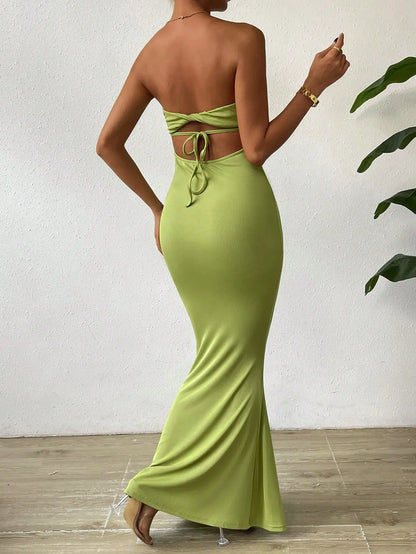 Maxi Dresses - Slim Fit Sweetheart Tube Mermaid Maxi Dress