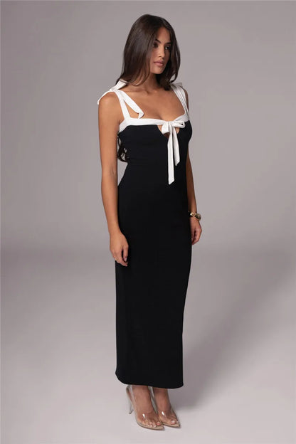 Maxi Dresses- Sophisticated Sleeveless Maxi Dress - Perfect for Cocktail Parties