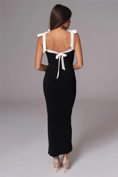 Maxi Dresses- Sophisticated Sleeveless Maxi Dress - Perfect for Cocktail Parties