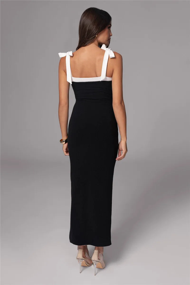 Maxi Dresses- Sophisticated Sleeveless Maxi Dress - Perfect for Cocktail Parties