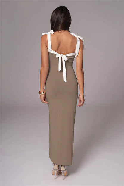 Maxi Dresses- Sophisticated Sleeveless Maxi Dress - Perfect for Cocktail Parties