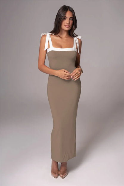 Maxi Dresses- Sophisticated Sleeveless Maxi Dress - Perfect for Cocktail Parties