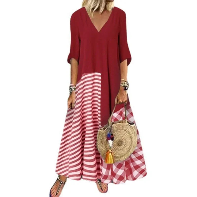 Maxi Dresses- Summer Vibrant Maxi Dress for Beach Days and Festivals- - Pekosa Women Fashion