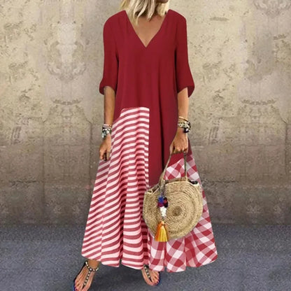 Maxi Dresses- Summer Vibrant Maxi Dress for Beach Days and Festivals- Red- Pekosa Women Fashion