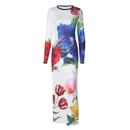 Robe longue fleurie pour femmes pour occasions spéciales