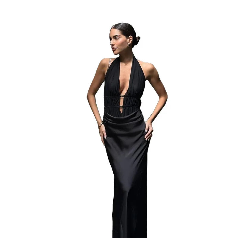 Maxi Gown - Halter Heroine Backless Maxi Dress